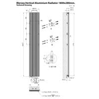 Eastbrook Mersey Aluminium Designer Radiator - Matt Anthracite - Various Sizes