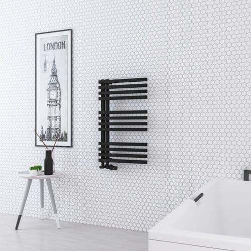 Eastbrook Reinbach Designer Straight Towel Radiators - Matt Black - Various Sizes