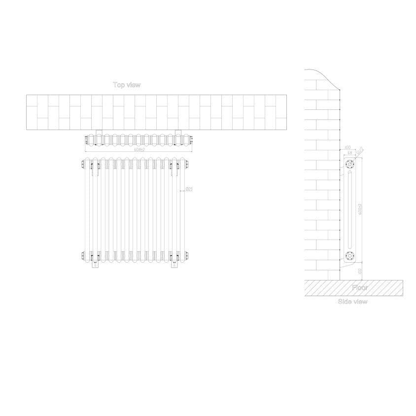 Eastbrook Rivassa 2 Column Designer Radiator - Bronze Effect - Various ...