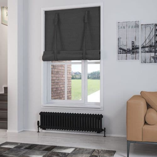 Eastbrook Rivassa 2 Column Radiator - Matt Black - Various Sizes