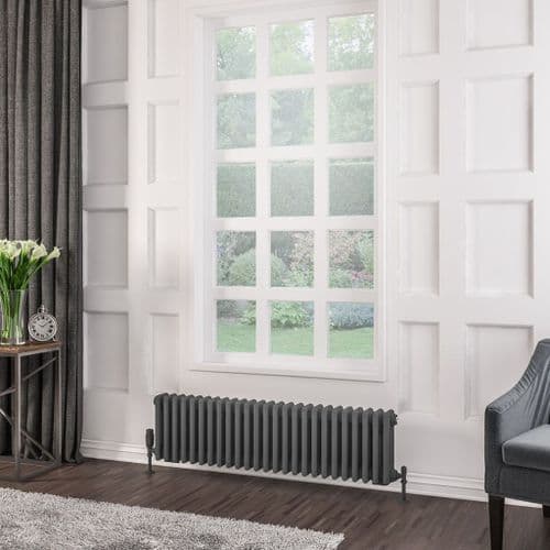 Eastbrook Rivassa 3 Column Radiator - Matt Anthracite - Various Sizes