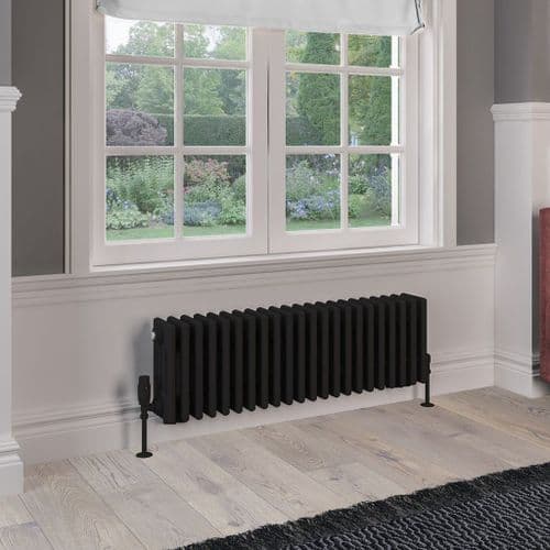 Eastbrook Rivassa 4 Column Radiator - Matt Black - Various Sizes