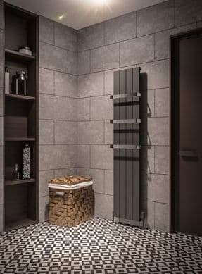 Eastbrook Rosano Vertical Designer Radiator, 1800mm x 375mm, Anthracite