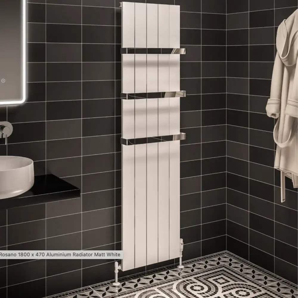 Eastbrook Rosano Vertical Designer Radiator 1800mm x 470mm White