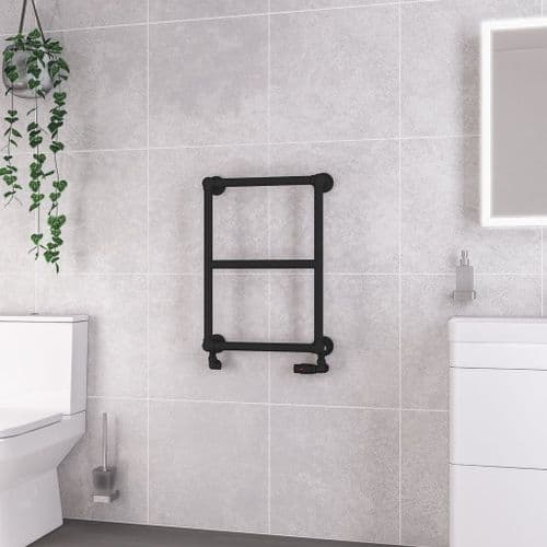 Eastbrook Stour Straight Towel Radiators - Matt Black - Various Sizes