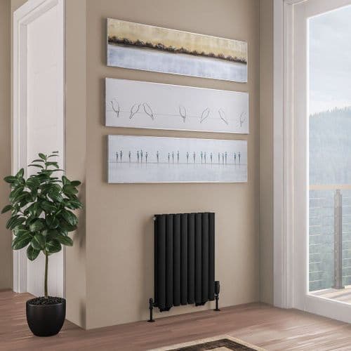 Eastbrook Tunstall Double Designer Radiator - Matt Black - Various Sizes