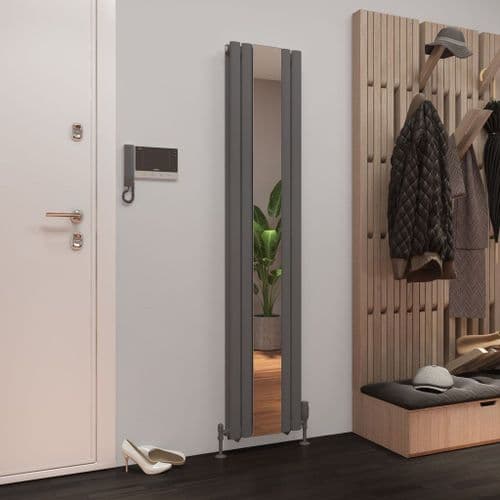 Eastbrook Tunstall Double Mirror Designer Radiator - Matt Anthracite - Various Sizes