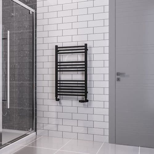 Eastbrook Tuscan Square Multirail Straight Towel Radiators - Matt Black - Various Sizes