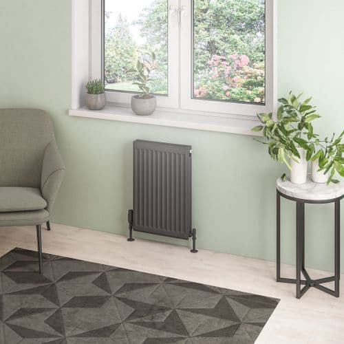 Eastbrook Type 21 Compact Single Panel Radiator - Matt Anthracite - Various Sizes