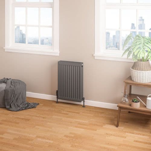 Eastbrook Type 22 Compact Single Panel Radiator - Matt Anthracite - Various Sizes