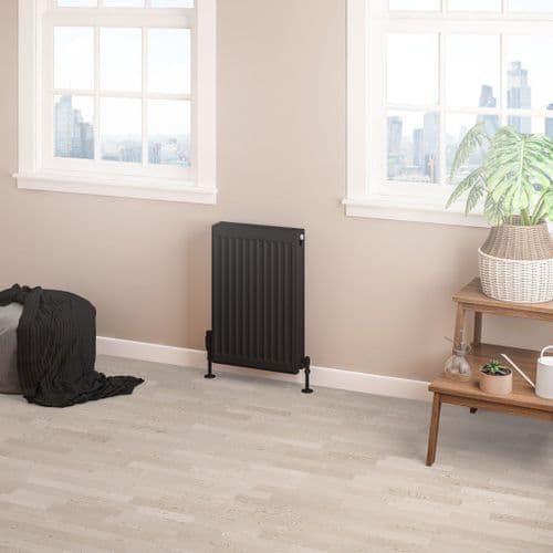 Eastbrook Type 22 Compact Single Panel Radiator - Matt Black - Various Sizes