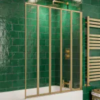 Eastbrook Volente 1250mm 5-Fold Bath Screen - Brushed Brass