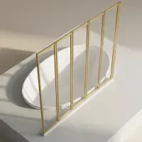 Eastbrook Volente 1250mm 5-Fold Bath Screen - Brushed Brass