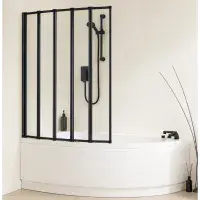 Eastbrook Volente 1250mm 5-Fold Bath Screen - Matt Black