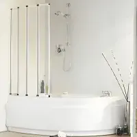 Eastbrook Volente 1250mm 5-Fold Bath Screen - Matt Black