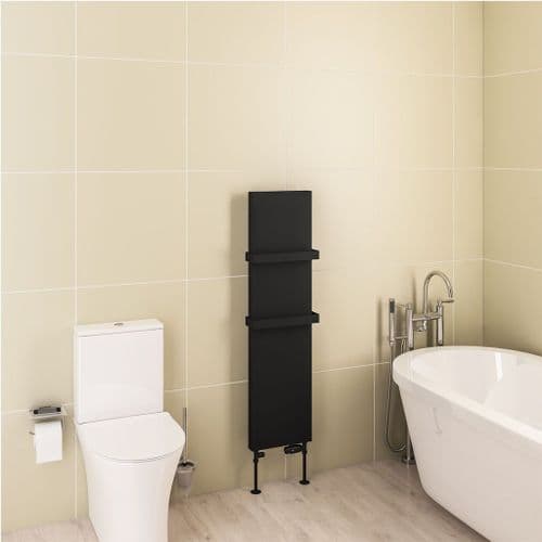 Eastbrook Wingrave Flat Panel Designer Radiator - Matt Black - Various Sizes