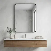 Eclipser 600x800mm Oblong Mirror - Matt Black