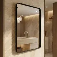 Eclipser 600x800mm Oblong Mirror - Matt Black
