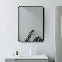 Eclipser 600x800mm Oblong Mirror - Matt Black