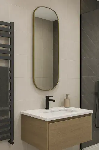 Eclipser 800x400mm Oblong Mirror - Brushed Bronze