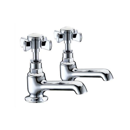 Eden Chrome Basin Taps - Traditional Cross Head Style