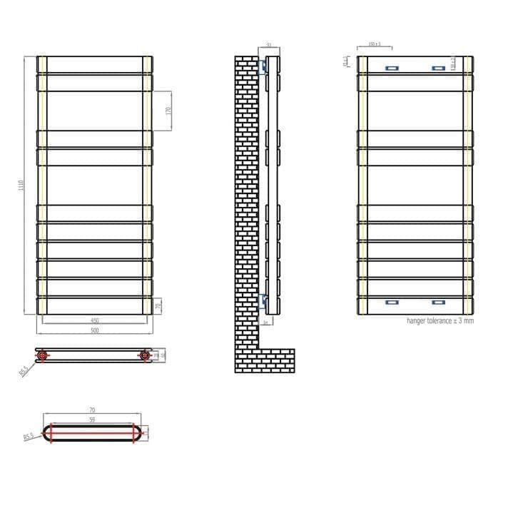 Electric Only Addington Type 20 Towel Radiators - Gloss White - Various ...