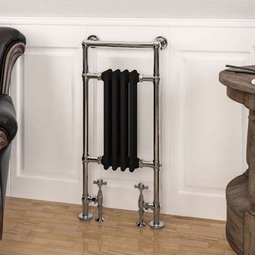 Electric Only Avon Straight Towel Radiators - Chrome/Matt Black - Various Sizes