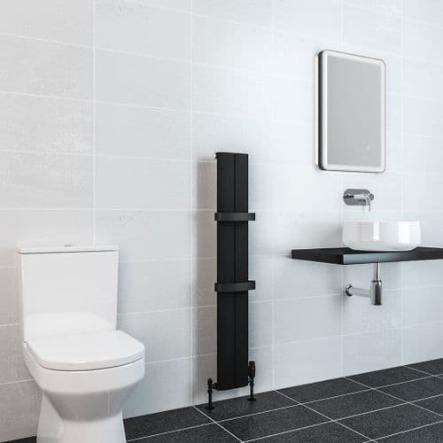 Electric Only Berlini Aluminium Single Designer Radiator - Matt Black - Various Sizes