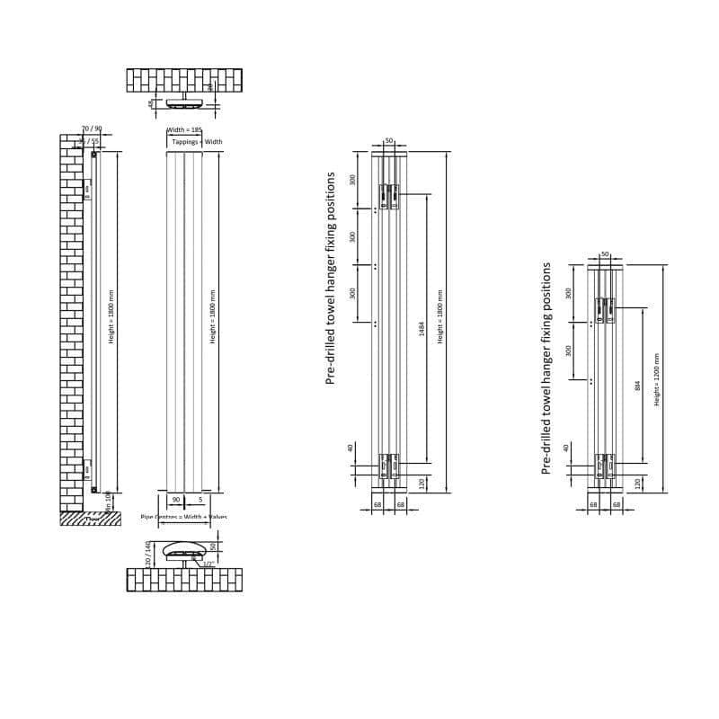 Electric Only Berlini Aluminium Single Designer Radiator - Matt White ...