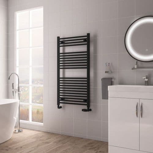 Electric Only Biava Multirail HV Straight Towel Radiators - Matt Black - Various Sizes