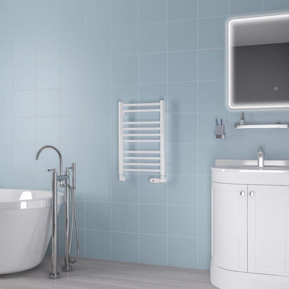 Electric Only Biava Round Straight Towel Radiators - White - Various Sizes