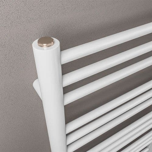 Electric Only Corinium Round Straight Towel Radiators - Gloss White ...