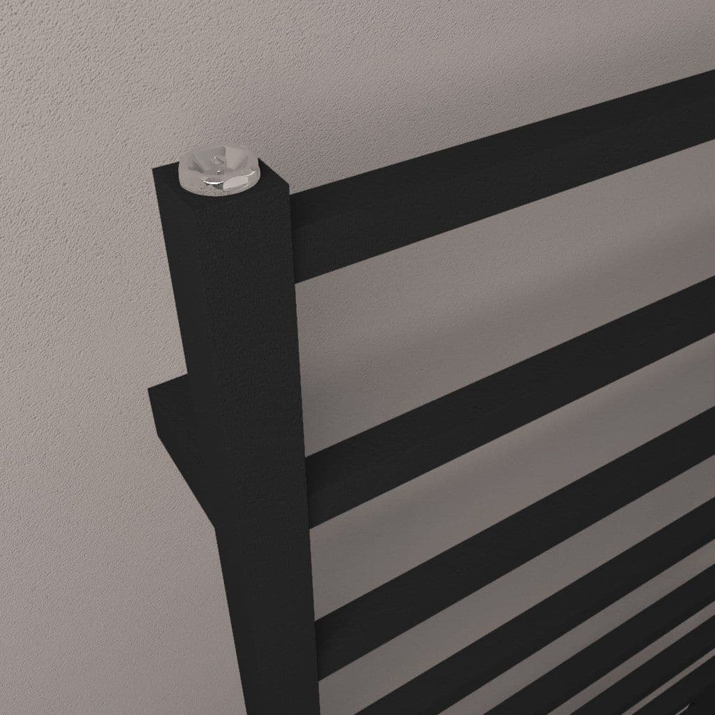 Square Towel Radiator Electric Only Tuscan Square Straight Towel Radiators - Matt Black ...