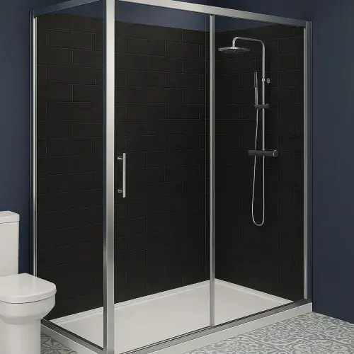 Elite Chrome 1400mm Sliding Shower Door Shower Enclosure