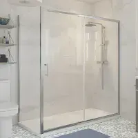 Elite Chrome 1500mm Sliding Door with Optional Side Panel, 6mm Safety Easy Clean Glass