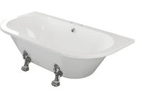 Ellsworth Back To Wall Freestanding Bath, 2 Tap Holes