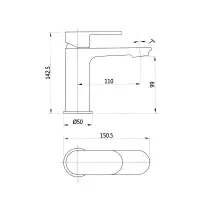 Elsted Basin Tap with Waste Chrome