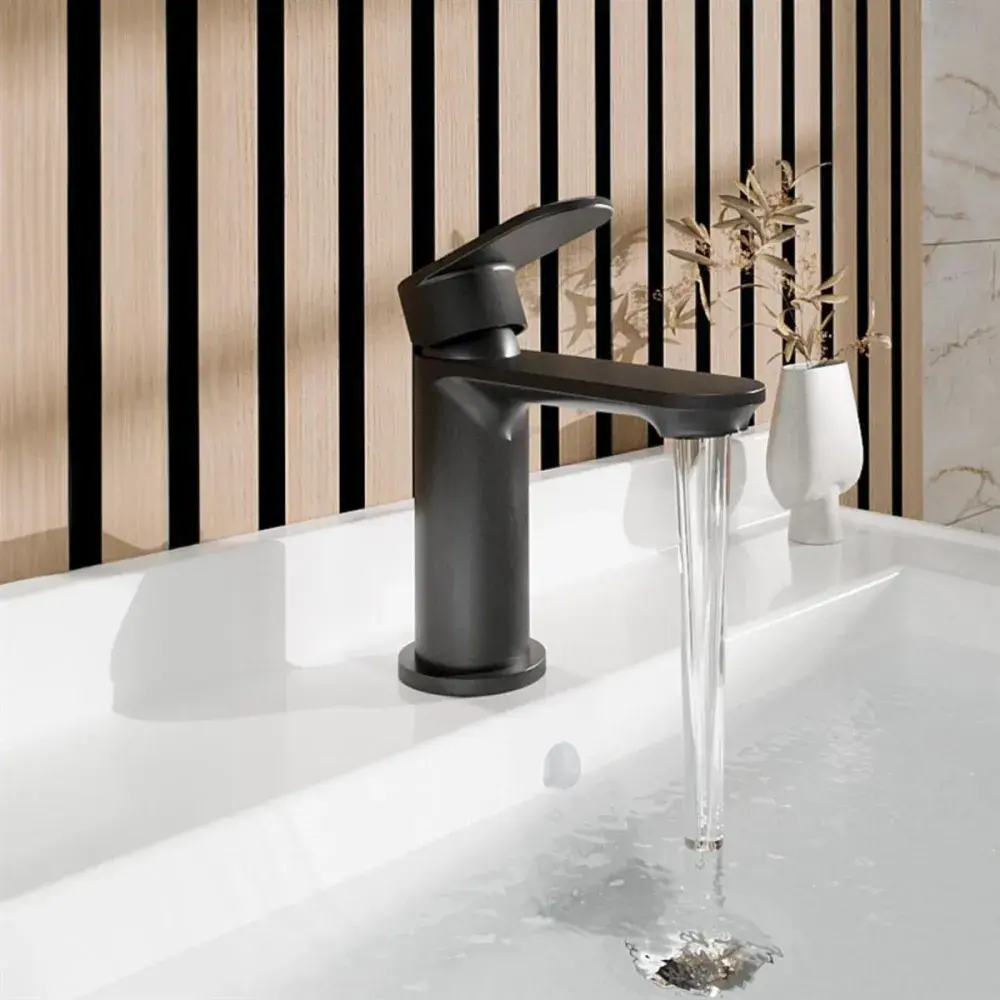 Elsted Basin Tap with Waste - Matt Black