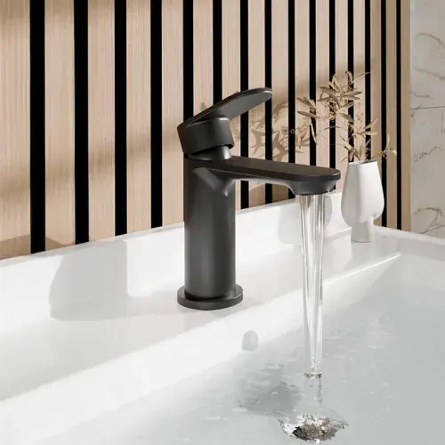 Elsted Basin Tap with Waste - Matt Black