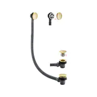 Emery Round Double Ended Reinforced Bath, Pedestal Basin, Close Coupled Toilet, Brass Taps & Waste