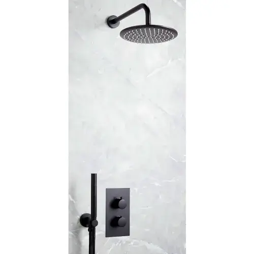 Encore Black BIV Shower Pack, Concealed Shower Valve and Heads