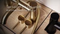 Encore Brushed Brass BIV Shower Pack - Round Head, Handset & Diamond Cross Hatch Valve Handles