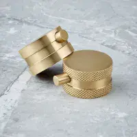 Encore Brushed Brass BIV Shower Pack - Round Head, Handset & Diamond Cross Hatch Valve Handles