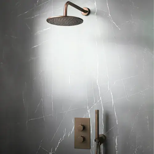 Encore Brushed Bronze BIV Shower Pack, Concealed Shower Valve and Heads