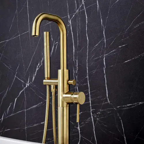 Encore FreeStanding Bath Shower Mixer Tap Brushed Brass