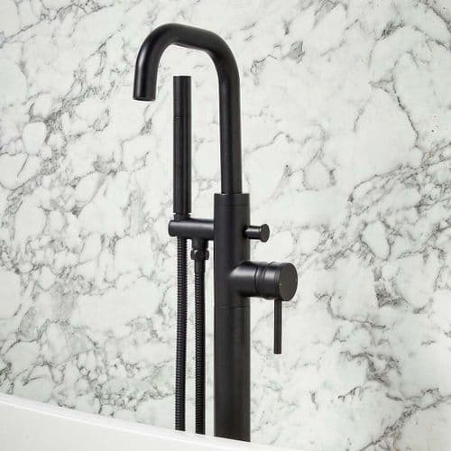 Encore FreeStanding Bath Shower Mixer Tap Chrome Matt Black or Brushed ...