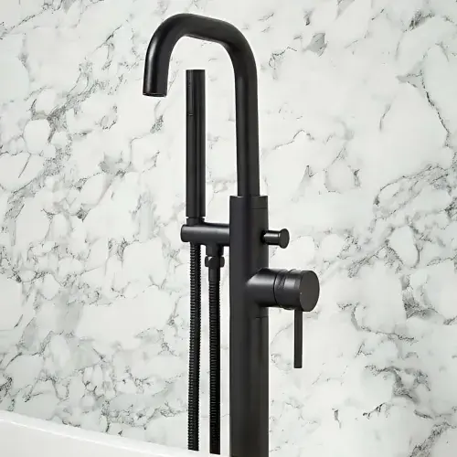 Encore FreeStanding Bath Shower Mixer Tap, Chrome, Matt Black or Brushed Brass