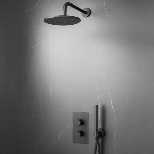 Encore Gunmetal BIV Shower Pack, Concealed Shower Valve and Heads
