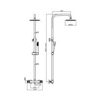 Encore Round Rigid Riser Shower Kit, Brushed Bronze