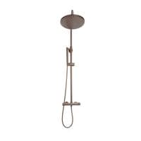 Encore Round Rigid Riser Shower Kit, Brushed Bronze